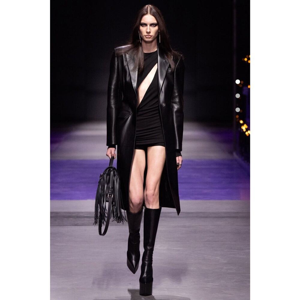 NWT Versace Runway 2023 Cut Out Black Mini Dress IT 44 US 8 $2,575